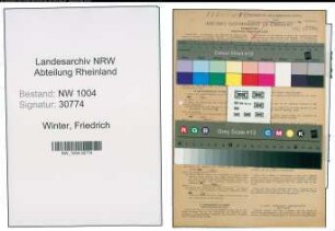 Entnazifizierung Friedrich Winter , geb. 31.01.1890 (Heizer)