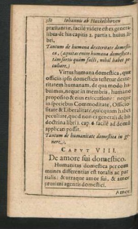 Caput VIII. De amore sui domestico.