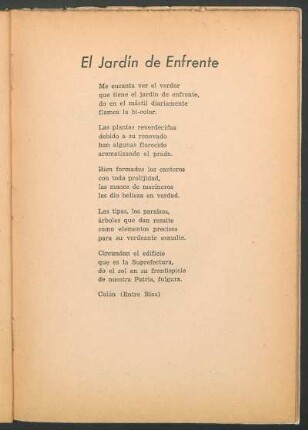 El jardín de enfrente
