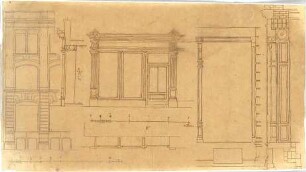 Zocher, Ernst; Architekturstudien - Grundriss, Aufrisse, Schnitte, Detail
