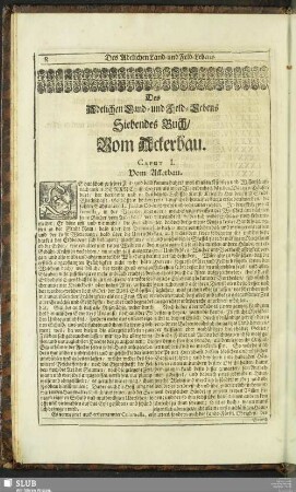 Des Adelichen Land- und Feld-Lebens Siebendes Buch, Vom Ackerbau