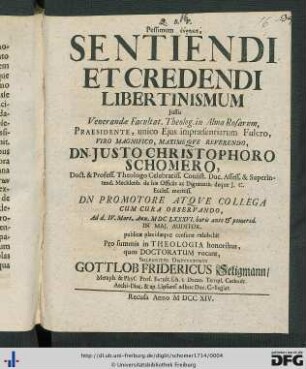 Pessimum heurēma Sentiendi Et Credendi Libertinismum