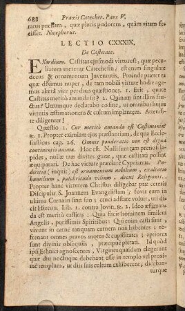 688-702, Lectio CXXXIX. De Castitate. - Lectio CXXXXII. De Fructibus Spiritus Sancti.