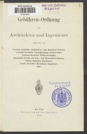 Gebühren-Ordnung der Architekten und Ingenieure
