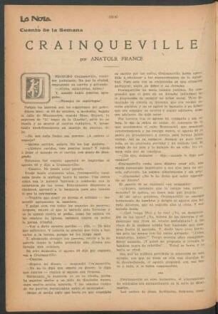 Cuento de la semana : Crainqueville