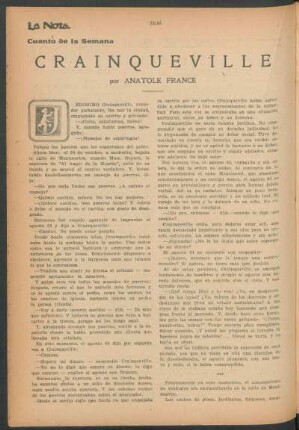 Cuento de la semana : Crainqueville