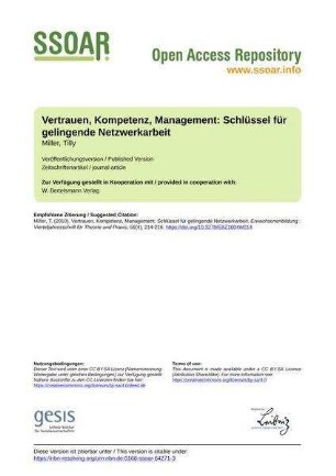 Vertrauen, Kompetenz, Management: Schlüssel für gelingende Netzwerkarbeit