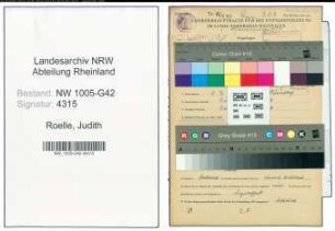 Entnazifizierung Judith Roelle , geb. 09.02.1906 (Angestellte)