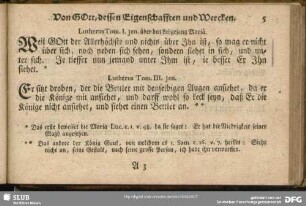 [Von Gott, dessen Eigenschafften und Wercken]