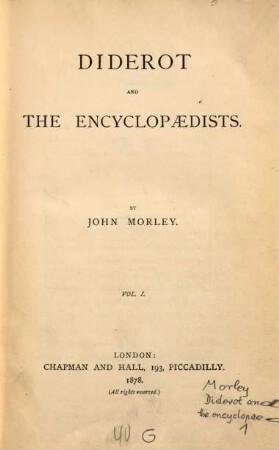 Diderot and the encyclopaedists, 1