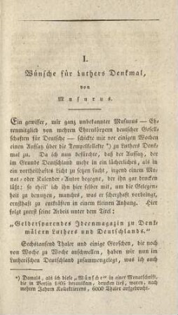 (Werkchen) I. Wünsche für Luthers Denkmal von Musurus