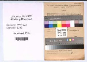 Entnazifizierung Fritz Heuschkel , geb. 26.04.1897 (Zollkapitaen)