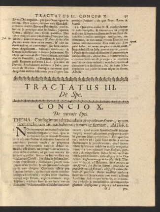Tractatus III. De Spe.