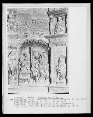 Tabernakelgeschoss, linker Teil, rechtes Relief: Geißelung Christi