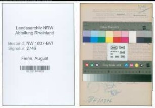 Entnazifizierung August Fiene , geb. 26.02.1890 (Krim.Beamter)