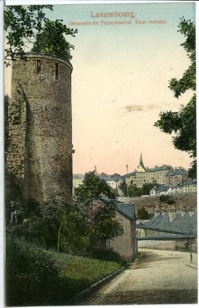 Luxemburg. Descente de Fetschenhof , Tour romain