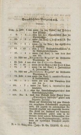 Druckfehler-Verzeichniß.