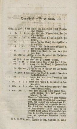 Druckfehler-Verzeichniß.