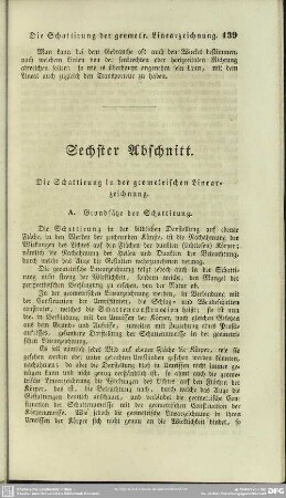 Sechster Abschnitt. Die Schattirung in der geometrischen Linearzeichnung