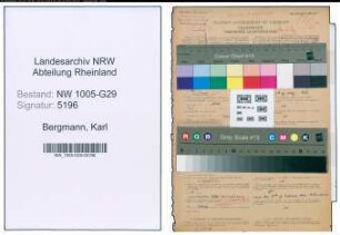 Entnazifizierung Karl Bergmann , geb. 01.09.1895 (Bahnsekretaer)