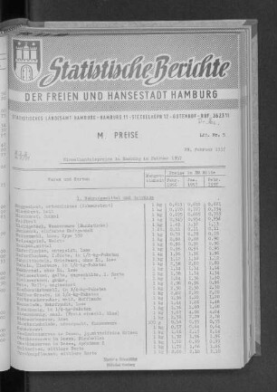 Einzelhandelspreise in Hamburg im Februar 1957 : Lfd. Nr. 5
