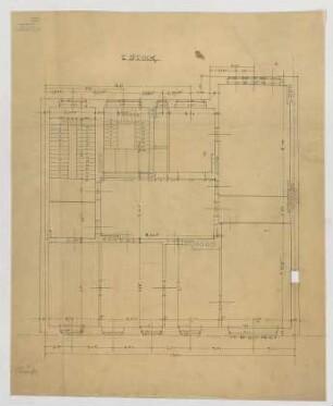 Thiersch, Friedrich von; München, Türkenstr.; Haus Neresheimer - Grundriss 1. OG