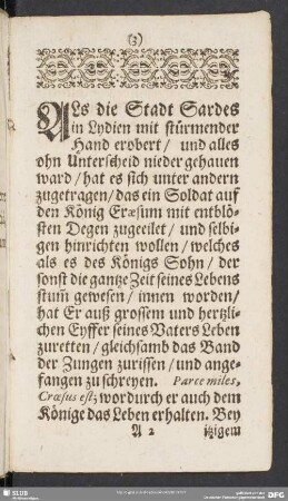 Als die Stadt Sardes in Lydien mit stürmender Hand erobert …