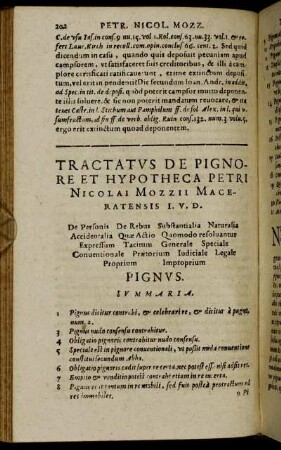 Tractatus De Pignore Et Hypotheca.