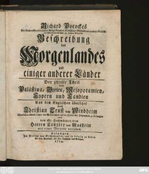 Theil 2: von Palästina, Syrien, Mesopotamien, Cypern und Candien