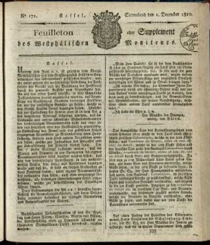 No. 171, Sonnabend den 1. December 1810