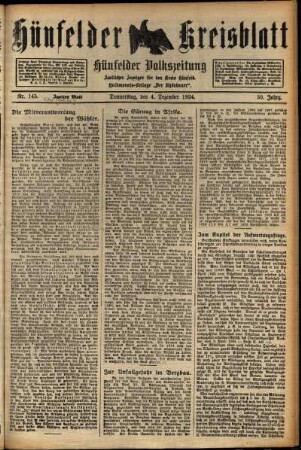 Ausgabe vom Donnerstag, den 04. Dezember 1924.