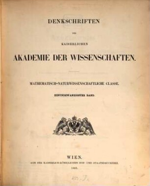 Denkschriften. 21. 1863