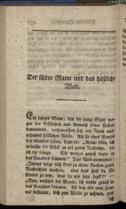 Der schöne Mann und das häßliche Weib