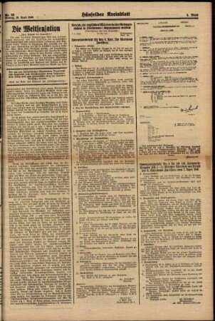 Zweite Ausgabe vom Montag, den 29. April 1940.