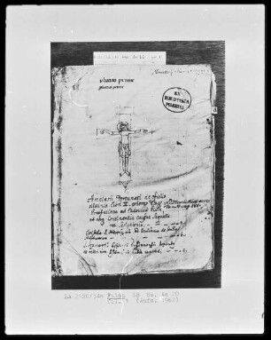 Liber officialis, Folio 1 recto - 105 verso — ---, Folio 1 recto - 105 versoChristus am Kreuz, Folio 1recto