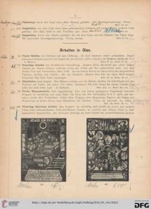 Arbeiten in Glas (Nr. 96-118)