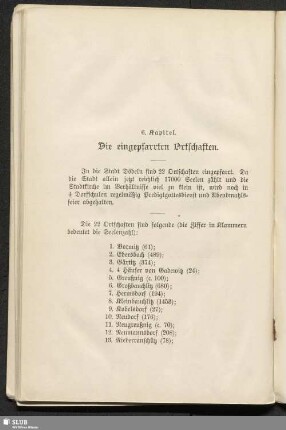 6. Kapitel. Die eingepfarrten Ortschaften
