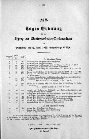 Tages-Ordnung No. 8. (78-95), 02. Juni 1915