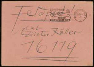 Feldpost Soldat Dieter Keller...