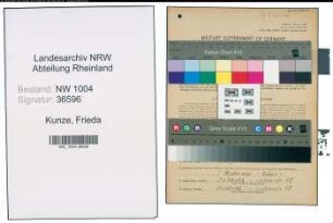 Entnazifizierung Frieda Kunze , geb. 03.06.1904 (Geschaeftsinhaberin)