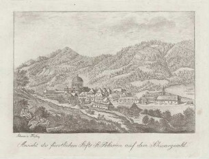 Ansicht des fürstlichen Stifts St. Blasien auf dem Schwarzwald
