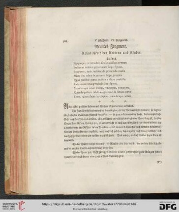 Neuntes Fragment