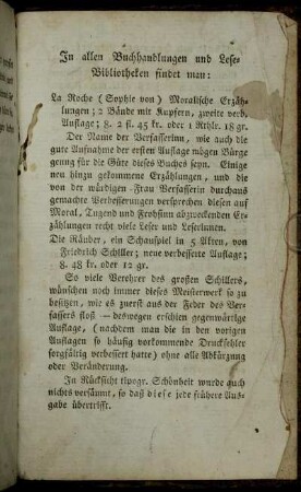 In allen Buchhandlungen und Lese- Bibliotheken findet man: