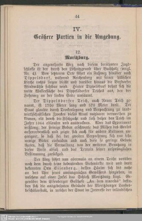 IV. Großere Partien in die Umgebung