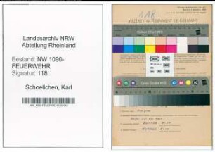 Entnazifizierung Karl Schoellchen , geb. 01.09.1887 (Unterbrandmeister)