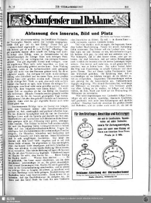 Schaufenster und Reklame