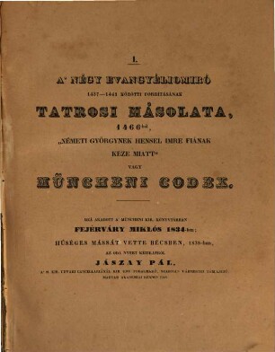 Régi magyar, Kötet 3 (1842)