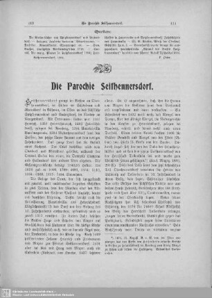 Die Parochie Seifhennersdorf