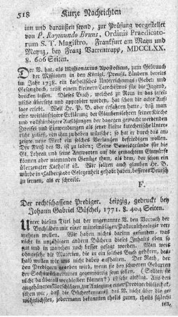 Der rechtschaffene Prediger.