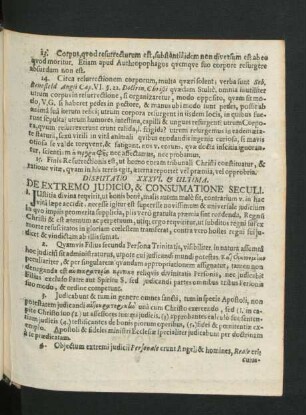 Disputatio XXXVI. & Ultima. De Extremo Judicio, & Consumatione Seculi.